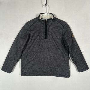 Orvis Fleece Lined 1/4 Zip Pullover Mens Large Gray Long Sleeve Mock Sweater